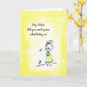 あなたのかわいい考えることフラワー・ガールとの姉妹日 カード (黄色い花)