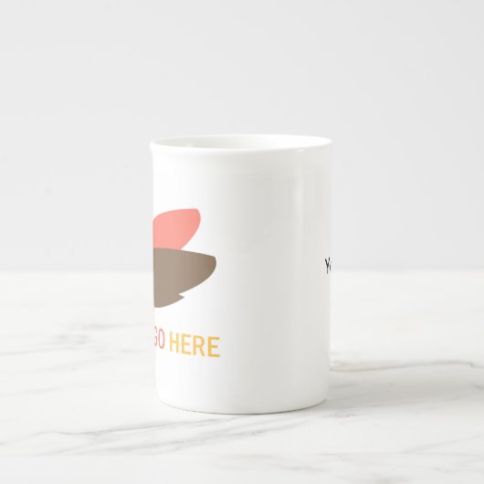 あなたのここのロゴビジネス昇進のマーケティング ボーンチャイナマグカップ (正面)