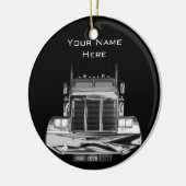 あなたのここの名前の-カスタムなバックミラーのトラック セラミックオーナメント (左)