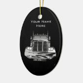 あなたのここの名前の-カスタムなバックミラーのトラック セラミックオーナメント (左)
