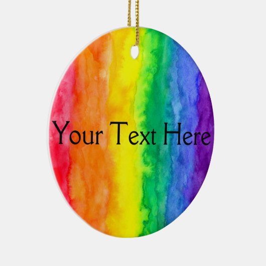 あなたのここの文字の虹の洗浄円のオーナメント セラミックオーナメント (右)