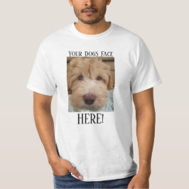 あなたのここの犬の顔の白いTシャツ Tシャツ