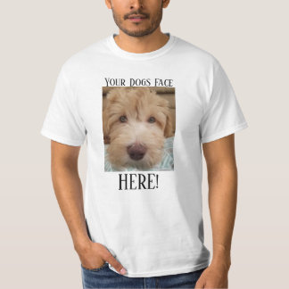 あなたのここの犬の顔の白いTシャツ Tシャツ