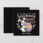 あなたのことが大好きだよ Somebunny Loves You ウサギ イースターギフト 招待状 (正面/裏面)