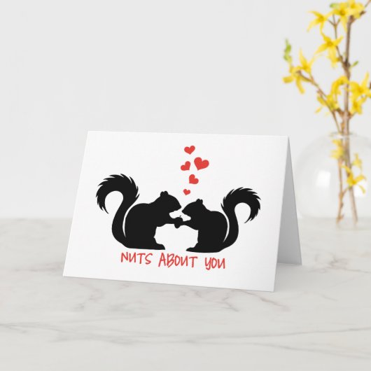 あなたのことが大好き、恋するリス カード (黄色い花)