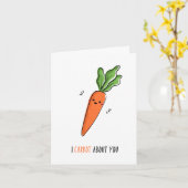 あなたのことを人参のように大切に思うよ バレンタインデーの面白い駄洒落 カード (黄色い花)