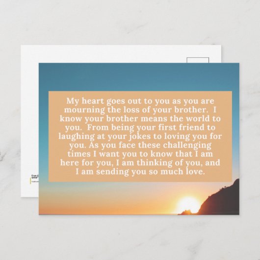 あなたのことを心から思っています ポストカード (正面/裏面)