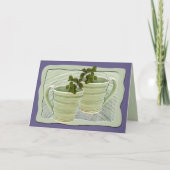 あなたのことを想いながら グリーンカップ ミントの葉の写真 カード (正面)