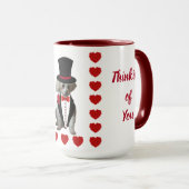 あなたのことを想うプードル　レッド＆ホワイト　コーヒーマグカップ マグカップ (正面右)