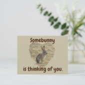 あなたのことを想う かわいいウサギ 寂しい 友情 ポストカード (スタンド正面)