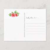 あなたのことを想う ピンクのフラミンゴ 熱帯の花たち ポーズ ポストカード (裏面)