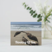 あなたのことを想って サンド ドリフトウッド ビーチ お気をつけて ポストカード (スタンド正面)