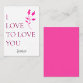 あなたのことを愛するのが好き。メモ用車をカスタマイズ、パーソナライズする ノートカード (正面/裏面)