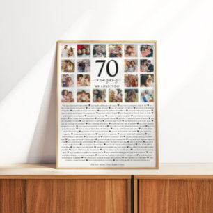 あなたのことを愛する70の理由 フォトコラージュの思い出のギフト ポスター