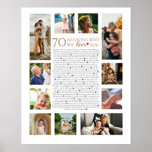 あなたのことを愛する70の理由 フォトコラージュ 誕生日 ポスター