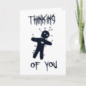 あなたのことを考えているよ - 面白いハロウィーンの呪い人形 カード (正面)