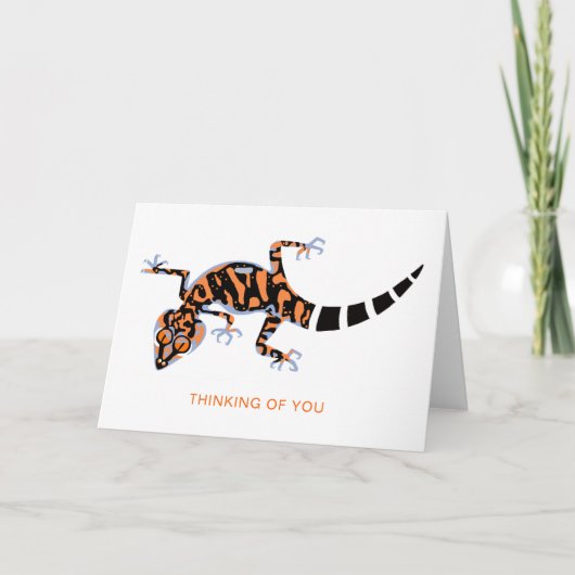 あなたのことを考えてる! かわいい ヤモリ - 保護 - 自然 カード (正面)