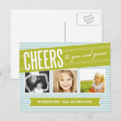 あなたのご家族に乾杯！ | ホリデー フォト カード (正面/裏面)