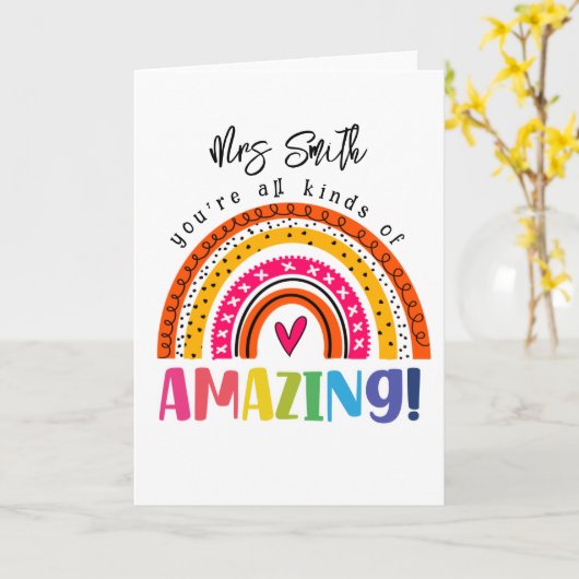 あなたのすべての種類の素晴らしい先生 カード (黄色い花)