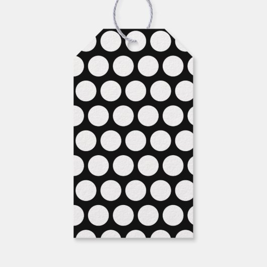 あなたのためだけにタイポグラフィ白黒のスポットパターン ギフトタグ (裏面)