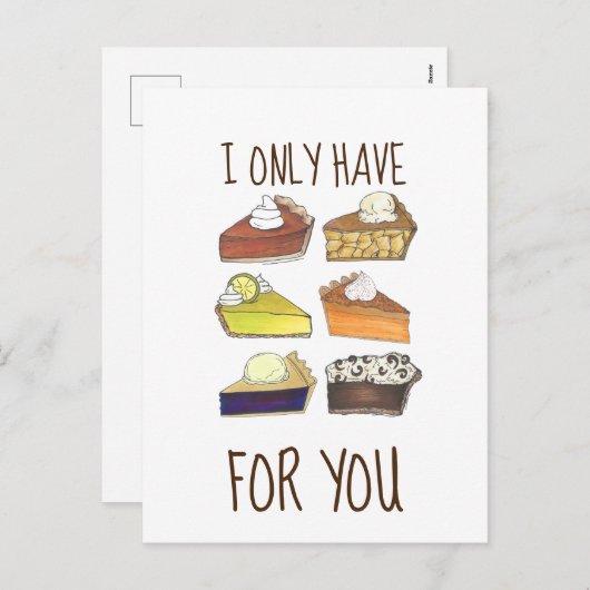 あなたのためだけにパイを用意しました バレンタインデーの愛 シーズンポストカード (正面/裏面)
