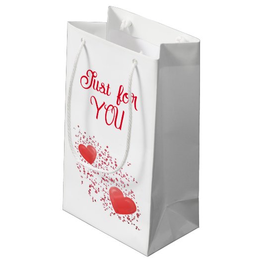あなたのためだけに赤いハートバレンタインデー スモールペーパーバッグ (裏面アングル)