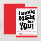 あなたのためにニャーと鳴くよ！ ティーン バレンタインデーのカード 招待状 (正面/裏面)