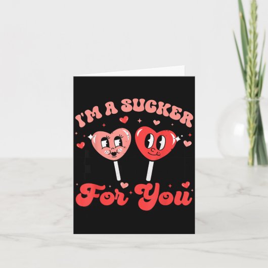 あなたのために吸盤 Candy Heart Groovy Retro Vale カード (正面)