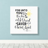 あなたのために生まれこの日のクリスマスのブラック金ゴールド キャンバスプリント (インサイチュ (ウッドフロア))