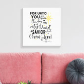 あなたのために生まれこの日のクリスマスのブラック金ゴールド キャンバスプリント (インサイチュ (リビング))