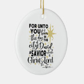 あなたのために生まれこの日の金ゴールドクリスマス セラミックオーナメント (右)