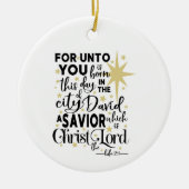 あなたのために生まれこの日の金ゴールドクリスマス セラミックオーナメント (正面)