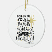 あなたのために生まれこの日の金ゴールドクリスマス セラミックオーナメント (左)