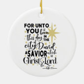 あなたのために生まれこの日の金ゴールドクリスマス セラミックオーナメント (裏面)