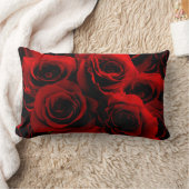 あなたのためのえんじ色のバラ ランバークッション (ブランケット)