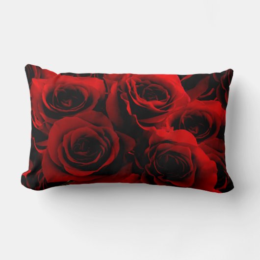 あなたのためのえんじ色のバラ ランバークッション (正面)
