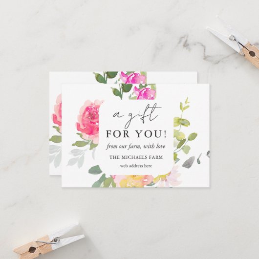 あなたのためのギフト農場フローラギフト証明書 (正面/裏面インサイチュ)