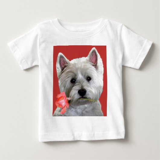 あなたのためのバラとのWESTIE ベビーTシャツ (正面)