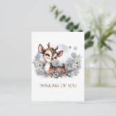 あなたのためのパーソナライズされた冬のキュートな鹿のデザイン ポストカード (スタンド正面)