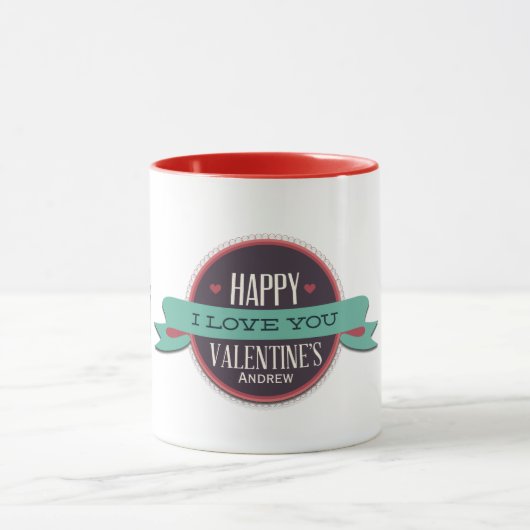 あなたのためのパーソナライズなバレンタインのキスI愛 マグカップ (中央)