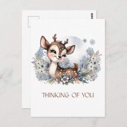 あなたのための冬のキュートな鹿のイメージ ポストカード (正面/裏面)