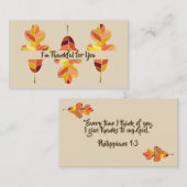 あなたのための小さくカスタムな感謝しているwの聖書の詩に注意します 名刺 (正面/裏面)