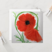 "あなたのための抱擁"水彩画のデザイン カード (正面/裏面インサイチュ)