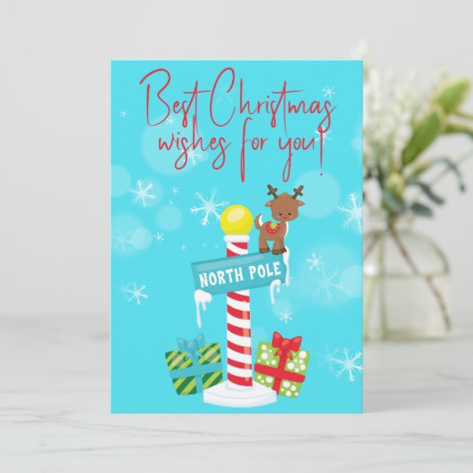 "あなたのための最も最高のなクリスマスの願い!" 休日カード シーズンカード (スタンド正面)