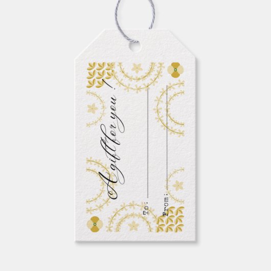 あなたのための白と金のギフトタグ ギフトタグ (正面)