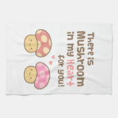 あなたのための私のハートのかわいいきのこ甘いしゃれ キッチンタオル (横)