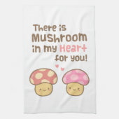 あなたのための私のハートのかわいいきのこ甘いしゃれ キッチンタオル (縦)