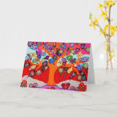 あなたのための私のハートの花生命の樹 カード (黄色い花)