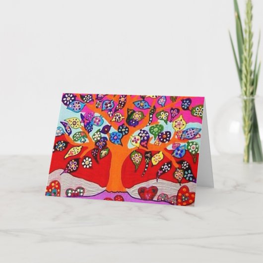 あなたのための私のハートの花生命の樹 カード (正面)