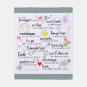 あなたのための私の祈りの言葉恵み|の青 フリースブランケット (正面)